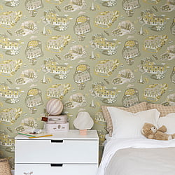 Galerie Wallcoverings Product Code: 29008 - Resan Wallpaper Collection Galerie Wallcoverings Product Code 29008 - Resan Wallpaper Collection - Green pink Colours - Staden Design