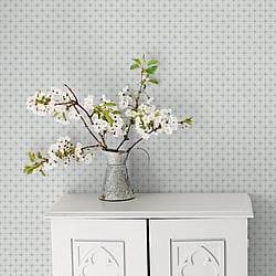 Galerie Wallcoverings Product Code: 33023 - Apelviken Wallpaper Collection Galerie Wallcoverings Product Code 33023 - Apelviken Wallpaper Collection - Blue White Gold Colours - Small Trellis Design