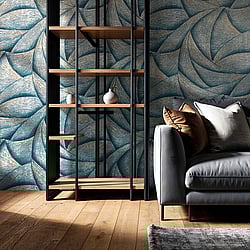 Galerie Wallcoverings Product Code 35507 - Odyssey Wallpaper Collection - Blue silver Colours - Graphic Design