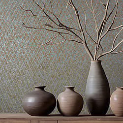 Galerie Wallcoverings Product Code 35539 - Odyssey Wallpaper Collection - Brown Blue Colours - Graphic Design