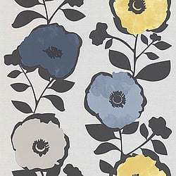 Galerie Wallcoverings Product Code: 51183702 - Skandinavia 2 Wallpaper Collection Galerie Wallcoverings Product Code 51183702 - Skandinavia 2 Wallpaper Collection - Blue Yellow Grey Colours - Blue Yellow Skandi Floral Bloom Design
