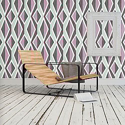 Galerie Wallcoverings Product Code: 51183813 - Skandinavia 2 Wallpaper Collection Galerie Wallcoverings Product Code 51183813 - Skandinavia 2 Wallpaper Collection - Purple Blue Black Colours - Purple Blue Big Ikat Stripe Design