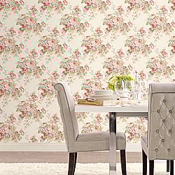 Galerie Wallcoverings Product Code: AB27614 - Abby Rose 3 Wallpaper Collection Galerie Wallcoverings Product Code AB27614 - Abby Rose 3 Wallpaper Collection - Cream Pink Blue Olive Green Colours - Grand Floral Design