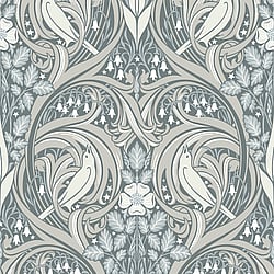 Galerie Wallcoverings Product Code: ET12210 - Arts and Crafts Wallpaper Collection Galerie Wallcoverings Product Code ET12210 - Arts and Crafts Wallpaper Collection - Grey Mauve Cream Colours - Bird Scroll Design