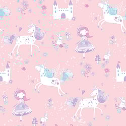 Galerie Wallcoverings Product Code: G56523 - Just 4 Kids 2 Wallpaper Collection Galerie Wallcoverings Product Code G56523 - Just 4 Kids 2 Wallpaper Collection - Pink Purple Blue Colours - Unicorns and Princesses Design