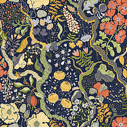 Galerie Wallcoverings Product Code: S65101 - Sommarang 2 Wallpaper Collection Galerie Wallcoverings Product Code S65101 - Sommarang 2 Wallpaper Collection - Blue Multi-coloured Colours - Floral Vines Design