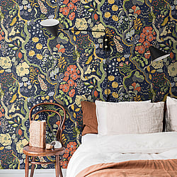 Galerie Wallcoverings Product Code: S65101 - Sommarang 2 Wallpaper Collection Galerie Wallcoverings Product Code S65101 - Sommarang 2 Wallpaper Collection - Blue Multi-coloured Colours - Floral Vines Design