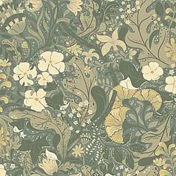 Galerie Wallcoverings Product Code: S83104 - Sommarang 2 Wallpaper Collection Galerie Wallcoverings Product Code S83104 - Sommarang 2 Wallpaper Collection - Grey Colours - Swedish Flowers and Leaves Design