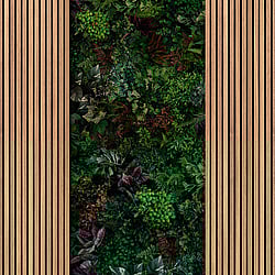 Galerie Wallcoverings Product Code WH45220M - Welcome Home Murals Wallpaper Collection - Brown, Green, Black Colours - Botanic Acoustic Slats Design