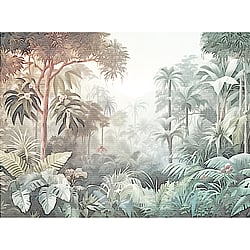 Galerie Wallcoverings Product Code WH45266M - Welcome Home Murals Wallpaper Collection - Blue, Green, White Colours - Sunset Forest Canopy Scene Design