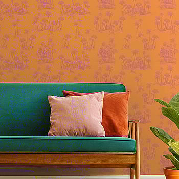 Galerie Wallcoverings Product Code 12602 - Ted Baker Fantasia Wallpaper Collection - Orange Pink Colours -  