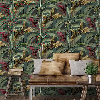 Galerie Wallcoverings Product Code 18544 - Into The Wild Wallpaper Collection - Green Red Colours -  