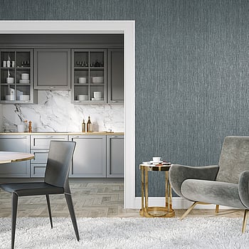 Galerie Wallcoverings Product Code 65047 - Feel Wallpaper Collection - Petrol Charcoal Silver Colours -  