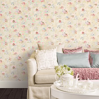 Galerie Wallcoverings Product Code AB42418 - Abby Rose 4 Wallpaper Collection - Pink Blue Cream Colours -  