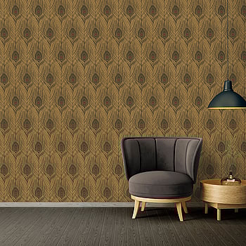 Galerie Wallcoverings Product Code AC60010 - Absolutely Chic Wallpaper Collection - Brown Metallic Black Colours -  