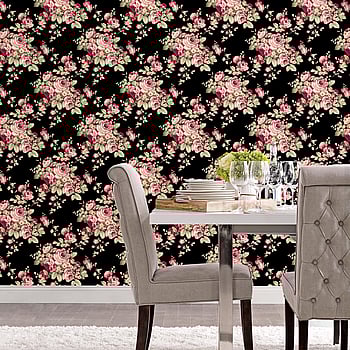 Galerie Wallcoverings Product Code AF37700 - Abby Rose 4 Wallpaper Collection - Black Plum Pink Colours -  