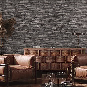 Galerie Wallcoverings Product Code BB51146 - Bricks And More Wallpaper Collection - Grey Black Colours -  