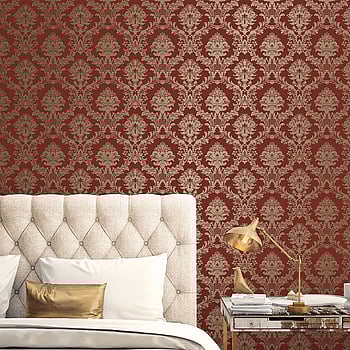 Galerie Wallcoverings Product Code CI38217 - Classic Silks 4 Wallpaper Collection - Red, Gold Colours -  