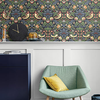 Galerie Wallcoverings Product Code ET11210 - Arts and Crafts Wallpaper Collection - Black Green Red Blue Colours -  