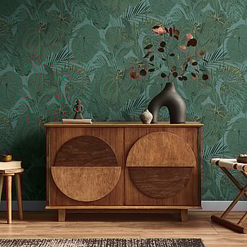 Galerie Wallcoverings Product Code FL61158 - Flourish Wallpaper Collection - Green/Metallic Colours -  