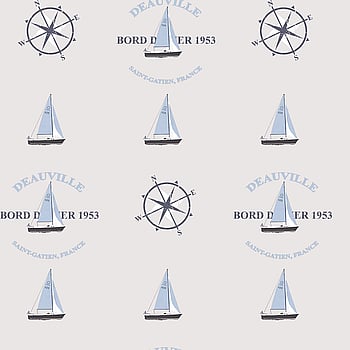 Galerie Wallcoverings Product Code G23031 - Deauville 2 Wallpaper Collection - Navy Blue Sky Blue Beige Colours -  