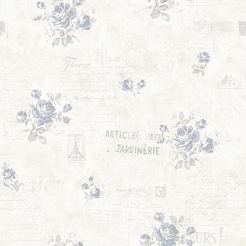 Galerie Wallcoverings Product Code G45081 - Vintage Rose Wallpaper Collection - Blue Cream Colours -  