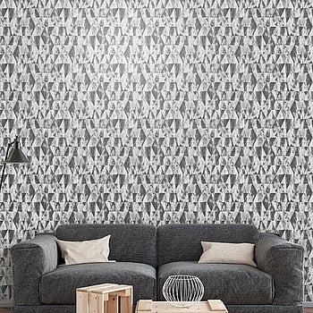 Galerie Wallcoverings Product Code G45334 - Grunge Wallpaper Collection - Grey Silver Black Colours -  