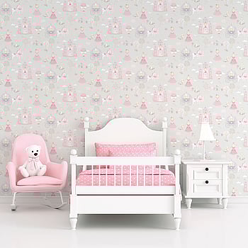 Galerie Wallcoverings Product Code G78370 - Tiny Tots 2 Wallpaper Collection - Grey Pinks Colours -  
