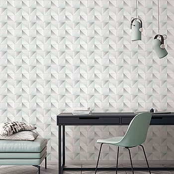 Galerie Wallcoverings Product Code GX37632 - Geometrix Wallpaper Collection - Mint Silver Colours -  