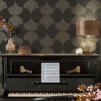 Galerie Wallcoverings Product Code HV41050 - Havana Wallpaper Collection - Grey Metallic Black Colours -  