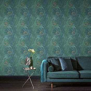 Galerie Wallcoverings Product Code NHW1045 - Enchanted Wallpaper Collection - Emerald Gold Colours -  